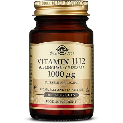 Solgar Vitamina B12 1000mcg Cianocobalamina 100 Comprimidos Masticables