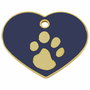 Placa identificativa para collar Imarc Heart Azul Dorado