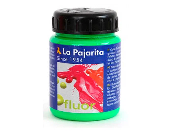 La Pajarita F-06 Pintura Acrílica Verde Césped 75ml Acabado Brillante Visible con Luz Negra