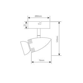 GSC Evolution Foco de techo simple Serie Kegla GU10 Níquel