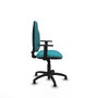 Silla de oficina Algarra con mecanismo Contacto permanente básico tapizada con Tela color Turquesa. Equipada con Base poliamida negra, Brazos 1Dy Topes