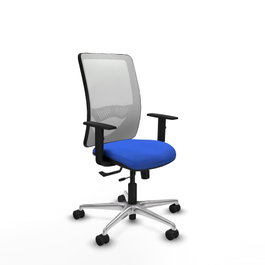 PIQUERAS Y CRESPO Silla de oficina Zulema con mecanismo Sincro/Traslack Azul y Blanco