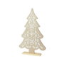 KSD Abeto pequeño de madera con detalles en blanco 30 x 6 x 48 cm