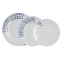 Quid Vajilla Kansas de Porcelana Azul, 18 Piezas para 6 Personas