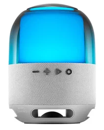 Mars Gaming Altavoz Bluetooth MS-FLOW con Iluminación RGB 360°, Bluetooth 5.3, Sonido DeepBass 15W, Portátil, Reproducción por MicroSD, Color Gris Plateado
