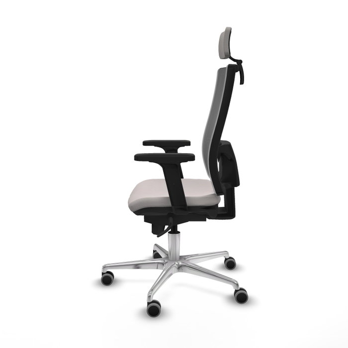 PIQUERAS Y CRESPO Silla de oficina Horna con mecanismo Sincro, Blanco y Gris PIQUERAS Y CRESPO Silla de oficina Horna con mecanismo Sincro, Blanco y Gris
