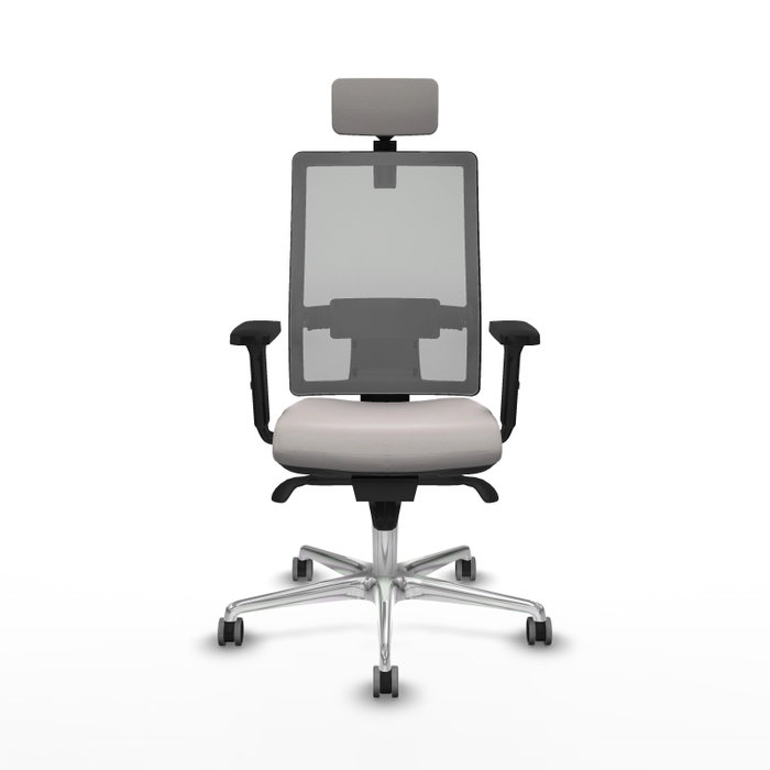 PIQUERAS Y CRESPO Silla de oficina Horna con mecanismo Sincro, Blanco y Gris PIQUERAS Y CRESPO Silla de oficina Horna con mecanismo Sincro, Blanco y Gris