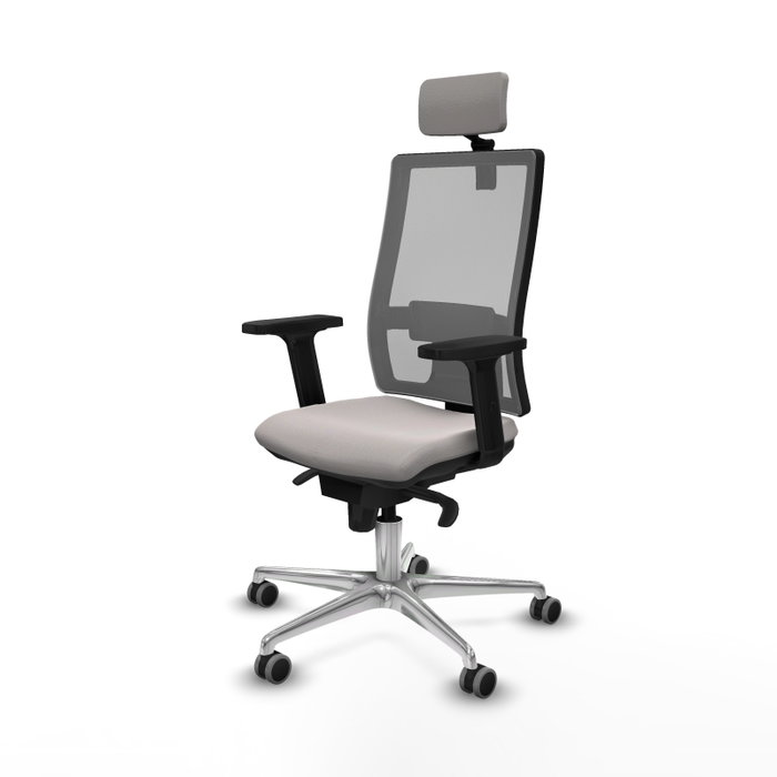 PIQUERAS Y CRESPO Silla de oficina Horna con mecanismo Sincro, Blanco y Gris PIQUERAS Y CRESPO Silla de oficina Horna con mecanismo Sincro, Blanco y Gris