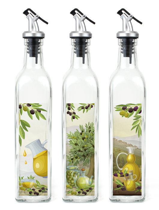 Anna Aceitera de Vidrio 500ml con Tapa 5,8 cm (Ancho) x 5,8 cm (Largo) x 30,5 cm (Alto) (12 Unidades)