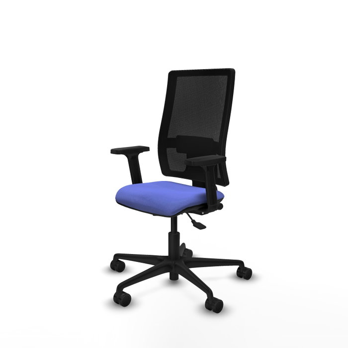 PIQUERAS Y CRESPO Silla de oficina Bormate con mecanismo Asincro, Tela Azul claro y Malla Negro