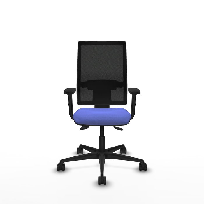 PIQUERAS Y CRESPO Silla de oficina Bormate con mecanismo Asincro, Tela Azul claro y Malla Negro