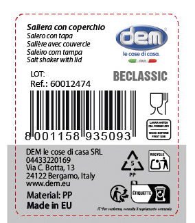 Inde Salero Con Tapa Disp. Beclassic 11x12x10,2 cm 0,9L (24 Unidades)