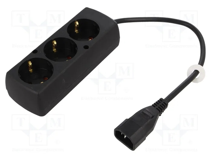 JONEX Cable de alimentación H05VV-F 3x1mm2 con CEE 7/3 (F) y IEC C14 macho, 0,3m JONEX Cable de alimentación H05VV-F 3x1mm2 con CEE 7/3 (F) y IEC C14 macho, 0,3m