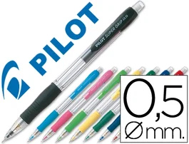 Pilot Portaminas Super Grip 0,5 mm unidad con Sujeción de Caucho y Cuerpo Transparente