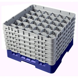 CAMBRO - 36S1114-186 - Cesta de lavado 36 comp. 6 alturas - 7,2 cm Ø máx. - alt. máx. 29,9 cm - 50 x 50 x 34,9 cm - Azul marino