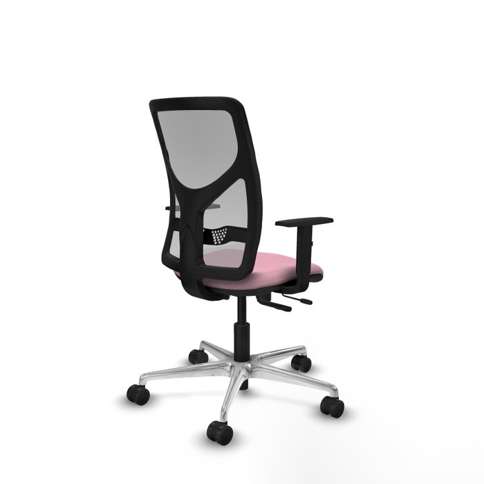 PIQUERAS Y CRESPO Silla de oficina Motilla Rosa y Gris con Mecanismo Sincro/Traslack