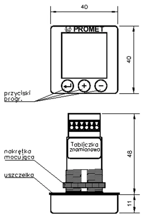 PROMET MD22-TFT Indicador de temperatura LCD TFT 1,44 pulgadas