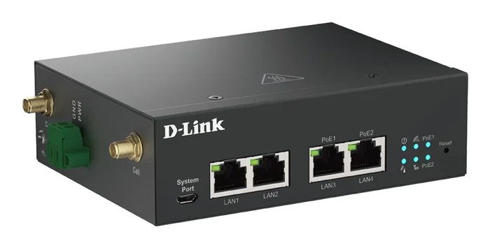 D-Link DWM-314-GP/B Módem 5G Externo, 2x RJ45, 2x RJ45 PoE (IEEE 802.3at), Color Negro, Rango de Temperatura -30 a 70 °C