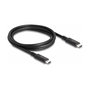 DeLOCK Cable USB4 40 Gbps 1.2 m USB-C a USB-C, USB PD 3.1 EPR 240 W, Negro, Modelo Coaxial (Referencia: USB4 Gen 3x2)