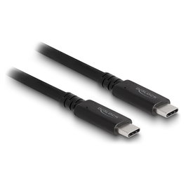 DeLOCK Cable USB4 40 Gbps 1.2 m USB-C a USB-C, USB PD 3.1 EPR 240 W, Negro, Modelo Coaxial (Referencia: USB4 Gen 3x2)