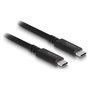 DeLOCK Cable USB4 40 Gbps 1.2 m USB-C a USB-C, USB PD 3.1 EPR 240 W, Negro, Modelo Coaxial (Referencia: USB4 Gen 3x2)