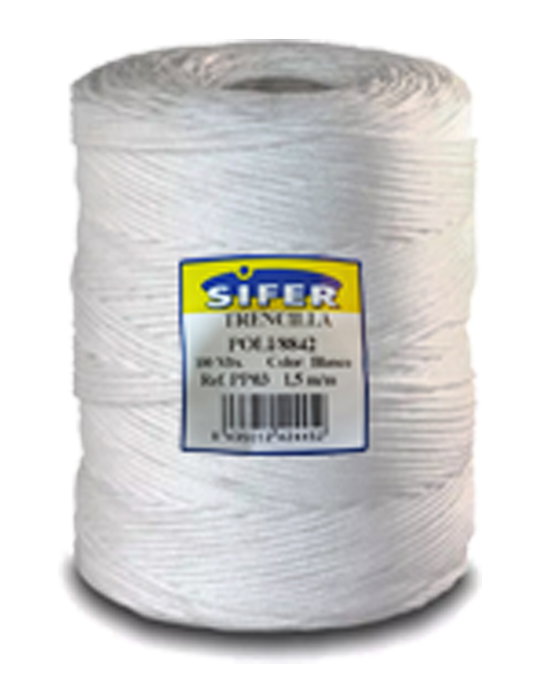 Cuerda trenzilla 8842 de polipropileno 1,5 mm x 100 m blanco Cuerda trenzilla 8842 de polipropileno 1,5 mm x 100 m blanco