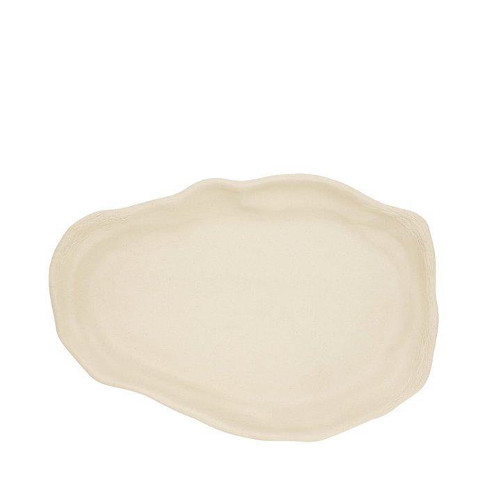 Summa Oyster Crema Set de 6 Platos Llanos Abstractos 30x22 cm