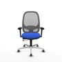 PIQUERAS Y CRESPO Silla de oficina Cilanco Azul y Gris con Brazos 3D