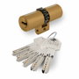 MCM Cilindro de seguridad de perfil suizo 33-43 de latón con rueda de 14 dientes