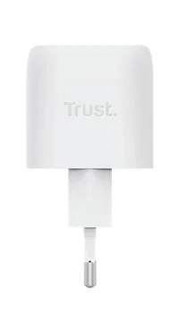 Trust Cargador de Pared GaN Maxo 30W con 1 Puerto USB-C, Carga Rápida Power Delivery 3.0, PPS, Blanco, Compacto