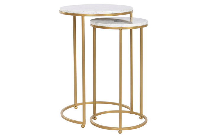 Mesita Auxiliar Glam DKD Home Decor Dorado 40 x 64 x 40 cm Set de 2 Mesita Auxiliar Glam DKD Home Decor Dorado 40 x 64 x 40 cm Set de 2