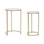 DKD Home Decor Mesita Auxiliar Glam Dorado Set de 2