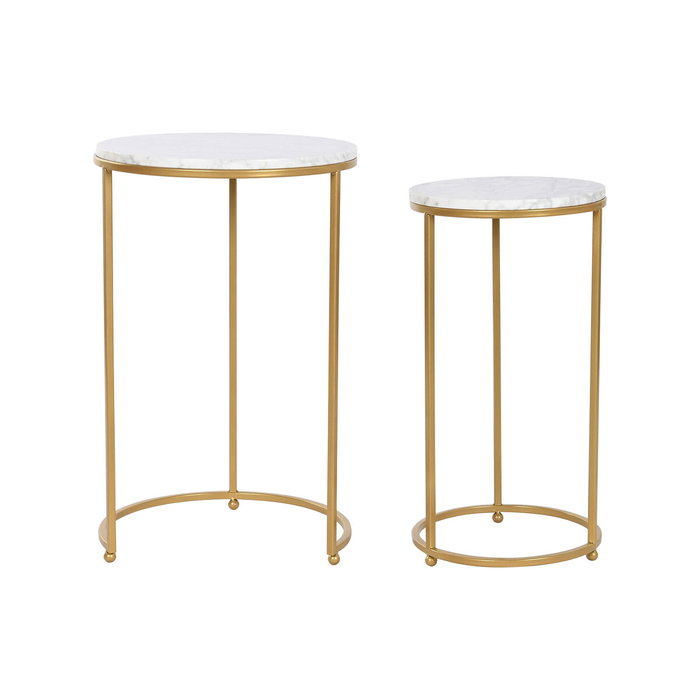 DKD Home Decor Mesita Auxiliar Glam Dorado Set de 2