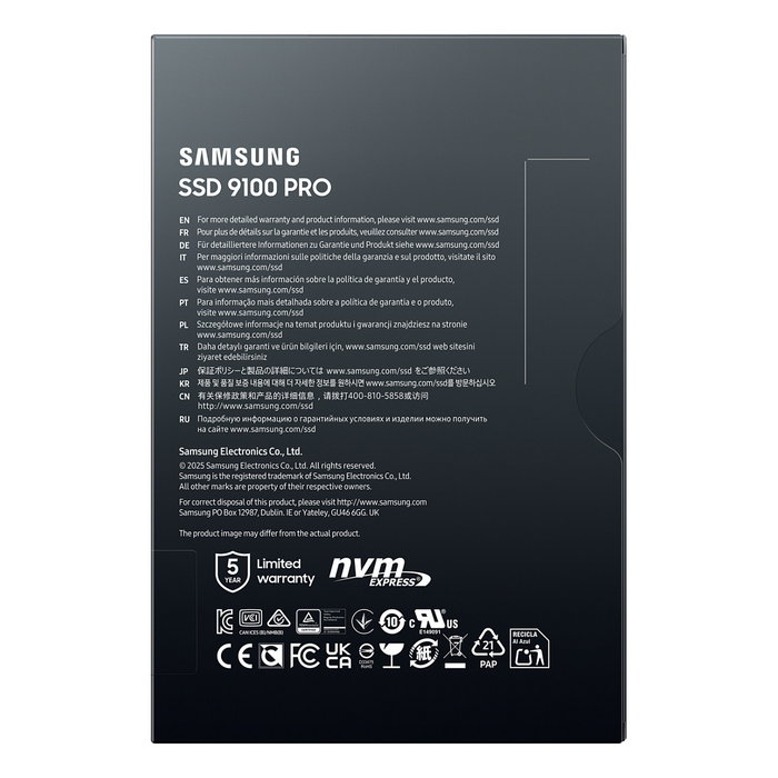 Samsung 9100 PRO 2 TB SSD M.2 NVMe PCIe 5.0