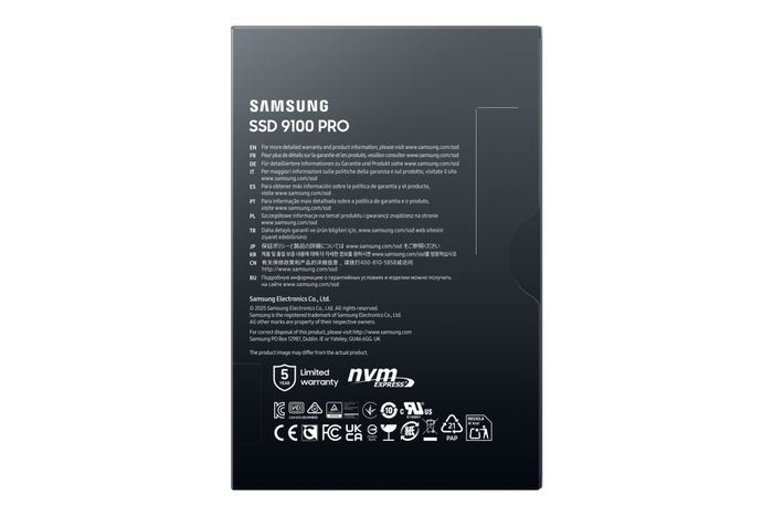 Samsung 9100 PRO 2 TB SSD M.2 NVMe PCIe 5.0