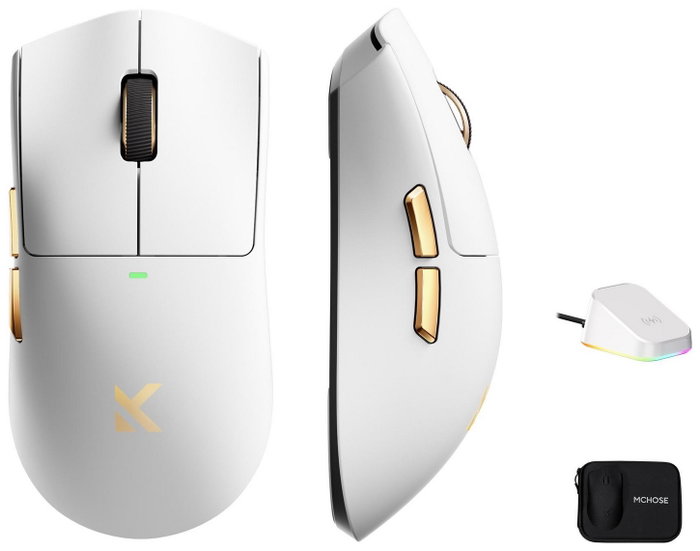 Mchose MC-K7-11 Ratón Láser Inalámbrico Gaming 42000 DPI Blanco