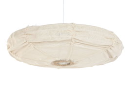 DKD Home Decor Lámpara de Techo Lino y Cuerda 80x80x20 Natural Crudo