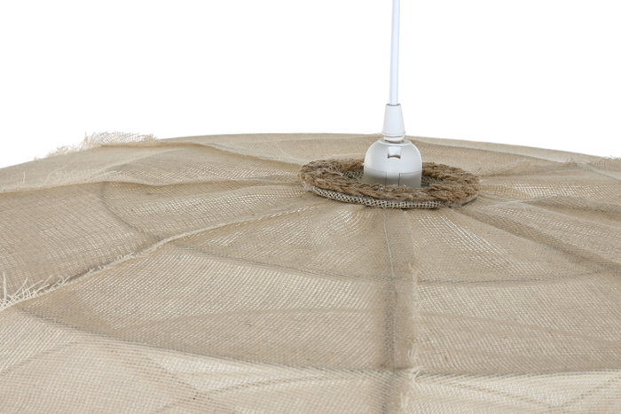 DKD Home Decor Lámpara de Techo Lino y Cuerda 80x80x20 Natural Crudo