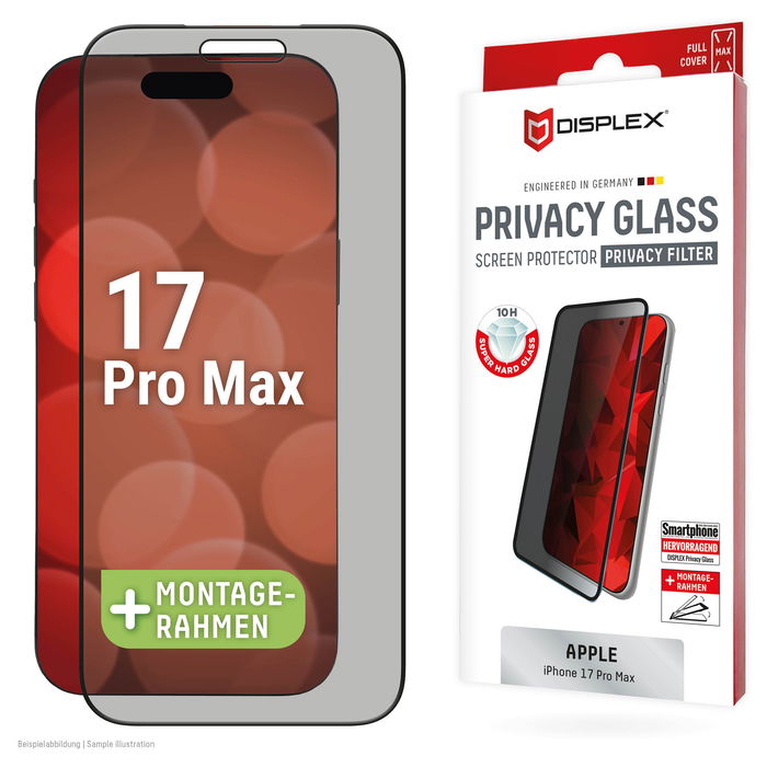 Displex Privacy Glass Protector de Pantalla para Apple iPhone 17 Pro Max