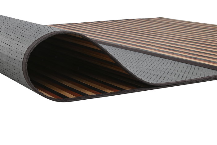 DKD Home Decor Alfombra Bamboo carpets 25 Bambú Marrón 200 x 140 cm Rayas (2 Unidades)