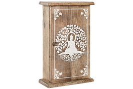DKD Home Decor Guardallaves Oriental Blanco Natural 7.5 x 28 x 18 cm