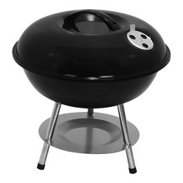 Gourmet Kitchen Barbacoa de Carbón 3 Patas Negra Acero Cromado Ø36 x 38 cm, Incluye Parrilla Ø34 cm y Rejilla de Carbón