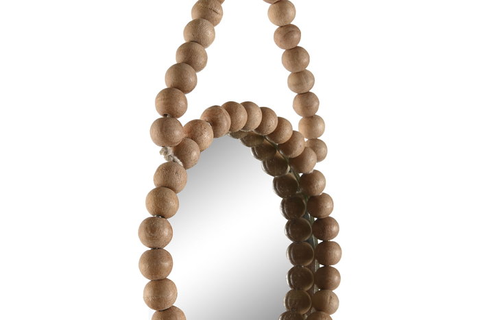 DKD Home Decor Set de 3 Espejos de Madera y Cristal con Bolitas, Natural DKD Home Decor Set de 3 Espejos de Madera y Cristal con Bolitas, Natural