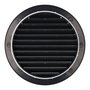 Edm Rejilla de Ventilación Redonda Ø125mm Empotrable con Mosquitera ABS Gris Antracita