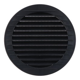 Edm Rejilla de Ventilación Redonda Ø125mm Empotrable con Mosquitera ABS Gris Antracita