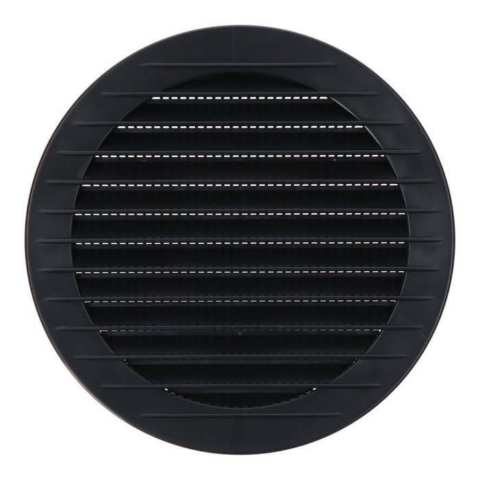 Edm Rejilla de Ventilación Redonda Ø125mm Empotrable con Mosquitera ABS Gris Antracita Edm Rejilla de Ventilación Redonda Ø125mm Empotrable con Mosquitera ABS Gris Antracita