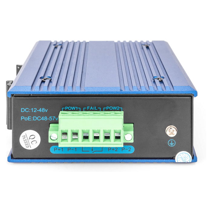 Digitus Switch Industrial Gigabit Ethernet Unmanaged, 5 Puertos RJ45 + 1 Uplink, Montaje en Pared/Carril DIN, Negro/Azul Digitus Switch Industrial Gigabit Ethernet Unmanaged, 5 Puertos RJ45 + 1 Uplink, Montaje en Pared/Carril DIN, Negro/Azul