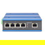Digitus Switch Industrial Gigabit Ethernet Unmanaged, 5 Puertos RJ45 + 1 Uplink, Montaje en Pared/Carril DIN, Negro/Azul