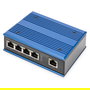 Digitus Switch Industrial Gigabit Ethernet Unmanaged, 5 Puertos RJ45 + 1 Uplink, Montaje en Pared/Carril DIN, Negro/Azul