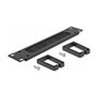 DeLOCK Panel pasacables con cepillo 10″ con 2 ganchos Negro